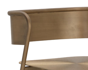 Sunpan Keanu Sleek Modern Barstool with Antique Brass Finish and Unique Starburst Design for Stylish Spaces Antique Gold