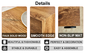 English Elm Elevate Modern Wood-Textured MDF Side Table, 11.8"x11.8"x19.6", No-Assembly, Versatile Accent Table W1151P242266