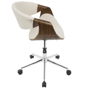 English Elm Office Chair Mid-century Modern Bentwood Walnut Frame Swivel Seat for Home Studio B202P474199