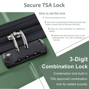 English Elm Hardshell Six Piece Luggage Set Expandable Abs Suitcases with Spinner Wheels Tsa Lock Green N730P296628F