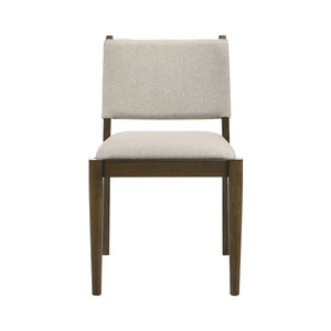 English Elm Set of 2 Tan Upholstered Dining Chairs Rubberwood Tapered Legs Tailored Backrest B016P453430