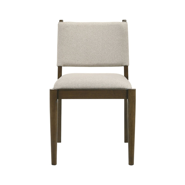 English Elm Set of 2 Tan Upholstered Dining Chairs Rubberwood Tapered Legs Tailored Backrest B016P453430