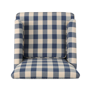 English Elm Harrison Tufted Club Chair with Turned Legs for Living Room Reading Nooks 59082.00BLUCHK