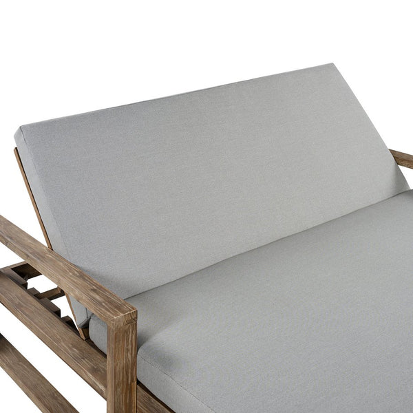 English Elm Trexm Solid Acacia Outdoor Daybed Farmhouse Slatted Frame with Adjustable Backrest TM000011AAE
