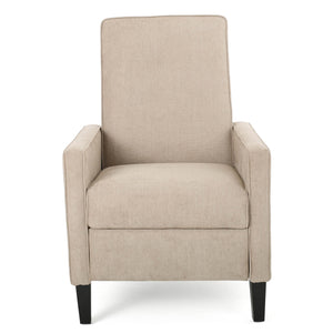 English Elm Christopher Knight Home® - Minimalist Push Back Chair with Thick Cushion and Birch Wood Legs for Stylish, Durable Comfort Natural 57444.00