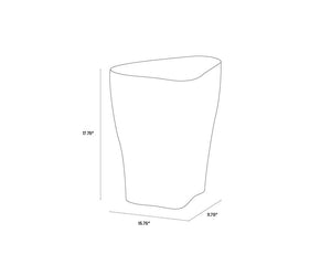 Sunpan Dali End Table - Elegant Grey Marble Finish with Unique Curvy Design for Stylish Indoor Spaces Small - 15.75W x 11.75D x 17.75H