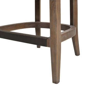 English Elm Americana Mid-Century Modern 26" Cane Back Counter Stool, Taupe Beige Textured Weave