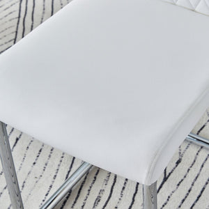 English Elm Table And Chair Set - Modern Marble Pattern Mdf Dining Set With 6 White Pu Chairs For Elegance W1151S02182-GIGA