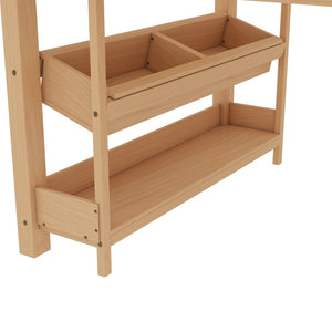 English Elm Twin Low Loft Bed Solid Pine Frame Kids Study Desk Blackboard Storage White W1580S00574