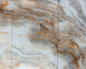 Sunpan Fuentes Sideboard - Luxurious Brown Oak Storage with Mother of Pearl Style & Soft Close Doors