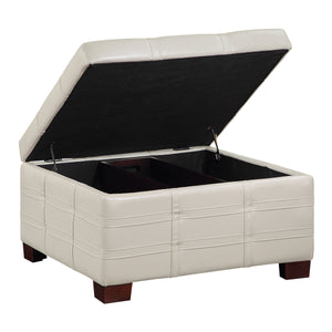 OSP Home Furnishings Detour Strap Ottoman Cream