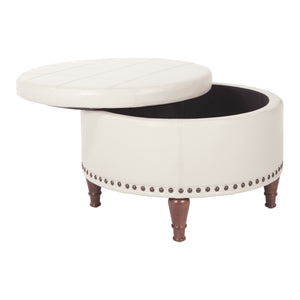OSP Home Furnishings Alloway Storage Ottoman Cream