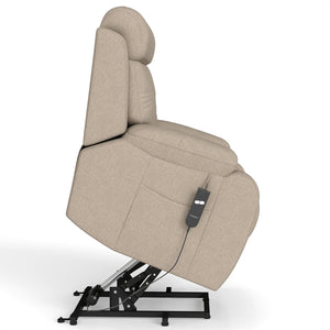 English Elm Power Lift Recliner Chair Velvet Upholstered Senior Assist Motorized Living Room Seat W1028S00061