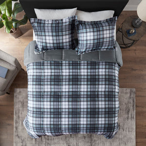 English Elm Twin/Twin Parkston 3M Scotchgard Plaid Down Alternative Comforter Set – Moisture-Wicking, OEKO-TEX Safe, Soft B03598984