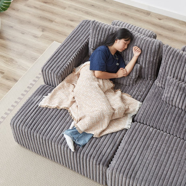 English Elm 87" Oversized Sectional Lounge Chaise – No Assembly, Cloud Plush Loveseat With 2 Footstools, Modern Comfort W834S00332