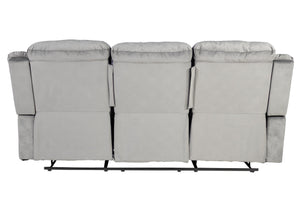 English Elm Recliner Sofa Three Seat Velvet Tufted Usb Charging Plush Living Room Couch B089P240507