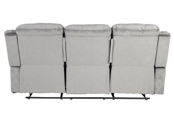 English Elm Recliner Sofa Three Seat Velvet Tufted Usb Charging Plush Living Room Couch B089P240507