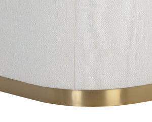 Sunpan Larron Armchair - Rhea Light Barley with Gold Stainless Steel Base for Indoor/Outdoor Elegance