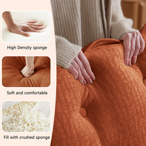 English Elm 107" U Shaped Chenille Sectional Cloud Sofa with Ottomans Deep Seat Modular Living Room Orange W714S01739