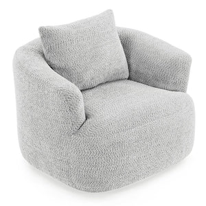 English Elm 360° Swivel Boucle Barrel Chair with Pocket Springs for Modern Living Rooms N719P288552R