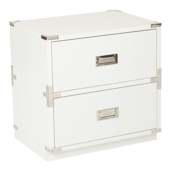 OSP Home Furnishings Wellington 2-Drawer Cabinet White