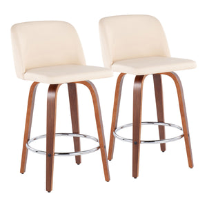 English Elm 26" Swivel Counterstools Whitewashed Wood Blue Upholstered Seat Set of 2 for Kitchen B202S00443