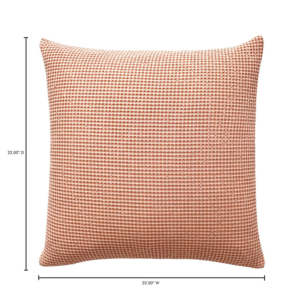 English Elm Ria Cotton Throw Pillow Desert Pink Square Accent for Sofas Chairs and Bedroom Benches B2769P498432
