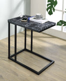 OSP Home Furnishings Norwich C-Table  Black / Black Marble