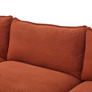 English Elm United We Win Modular Corduroy Sectional with Ottoman Low Profile Living Room Couch Orange W1568S00258
