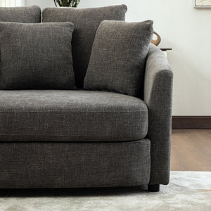English Elm 56.3'' Oversized Barrel Lounger Chenille Cuddle Chair with Pocket Spring Deep Seat Gray W3118S00038