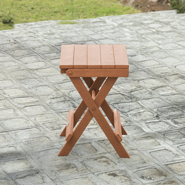 English Elm Riverstone Recycled Hdpe Folding Outdoor Bistro Table Weatherproof Patio Balcony Teak B2745P409700