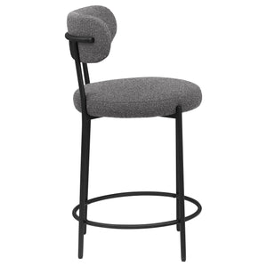 English Elm Concord Grey Boucle Counter Stools Set Of 2 - Stylish, Comfortable Chairs For Kitchen & Bar Use B062P299857