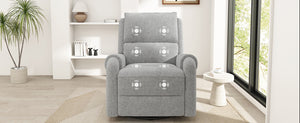 English Elm Manual Recliner Swivel Rocker Massage Chair Chenille Nursery and Living Room Seat Grey N763P347287E