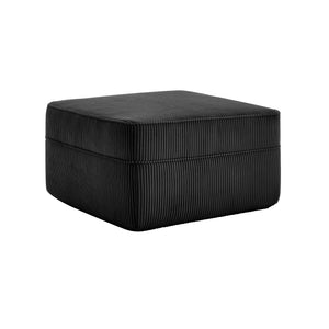 English Elm Martha Corduroy Cloud Ottoman Plush Foam Seating for Modular Living Room Setups Black W3041P353173
