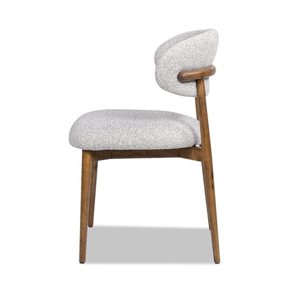 English Elm Jennifer Taylor Home - Locke Modern Upholstered Dining Chair 20.5" — Eco Rubberwood Frame, Salt & Pepper Bouclé, Gray Comfort B2719P238364
