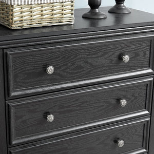 English Elm Modern 5 Drawers Dresser with Smooth Glide Drawers, Stylish Metal Handles & Unique Stable Feet Organizer for Bedroom and Living Room Storage (45.87"L x 20.08"W x 11.03"H) Black W2275P149804