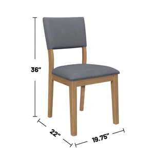 English Elm Set Of 2 Blue Fabric Upholstered Dining Chairs - Modern Farmhouse Style With Comfort & Durability B016P227282-GIGA