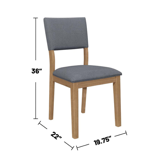 English Elm Set Of 2 Blue Fabric Upholstered Dining Chairs - Modern Farmhouse Style With Comfort & Durability B016P227282-GIGA