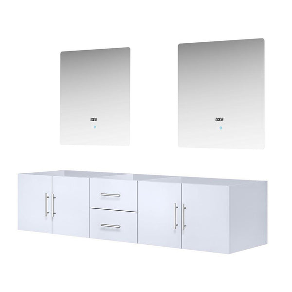 English Elm Glossy White Double Bath Vanity With 30" Led Mirrors - Modern Design & Ample Storage Solution! B2731S00555