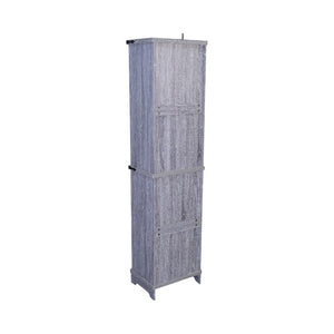 English Elm Narrow Farmhouse Bathroom Storage Cabinet with Adjustable Shelves, Drawer & Tall Linen Tower Design Grey+White W1412P271797