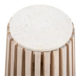 Cyprus Side Table White & Natural 109915 Zuo Modern