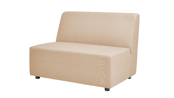 English Elm Jennifer Taylor Home - Cleo Almond Beige 45.5" Modular Armless Loveseat - Weather‑Resistant Olefin, Deep Seating Bench Comfort B2719P245989