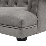 English Elm Kiki 36.5" Chesterfield Dog Sofa Bed, Medium, Uptown Gray Stain Resistant High Performance Polyester