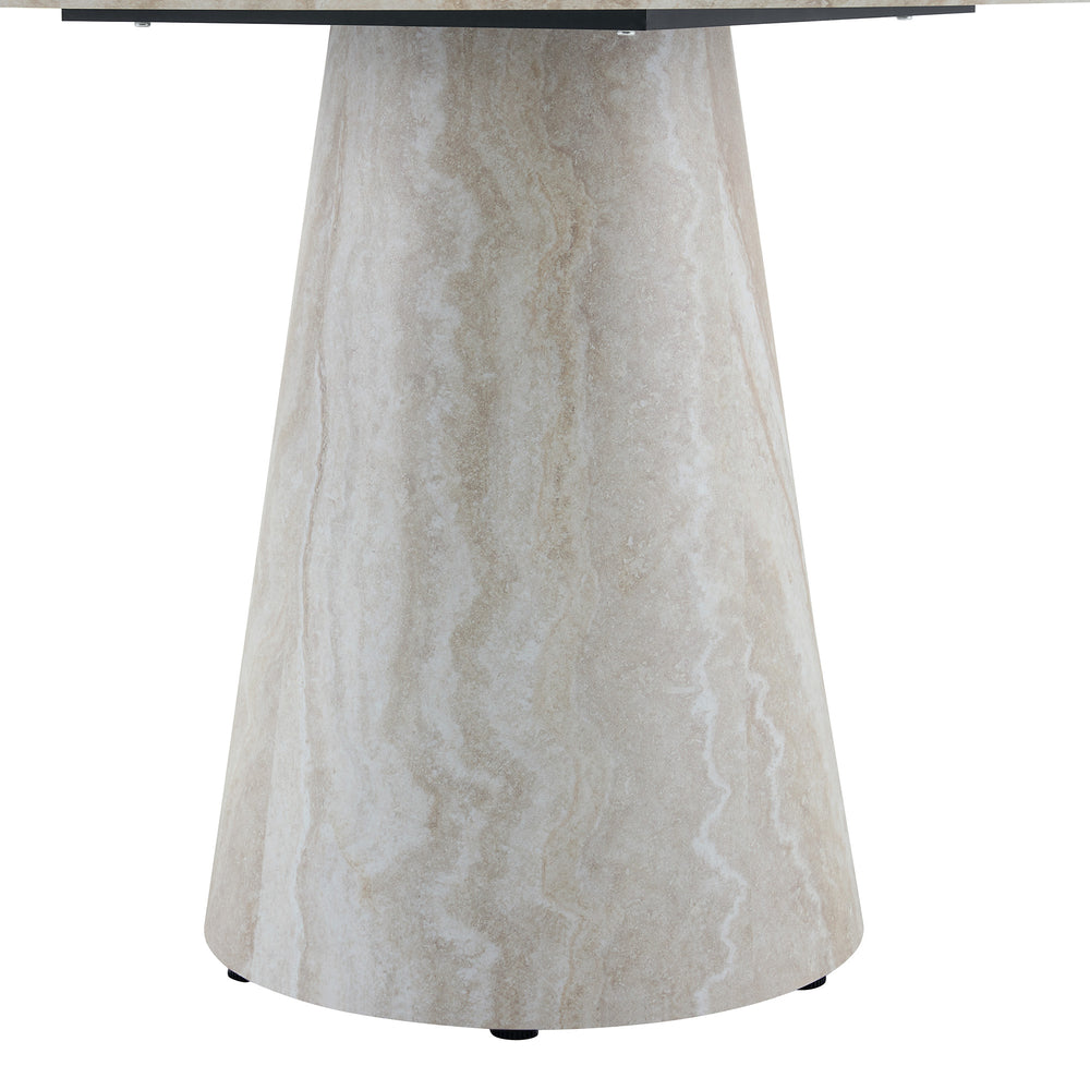 English Elm Only Round Mdf Dining Tabletop Light Wood Grain Finish Casual Family Meals W1151P388761