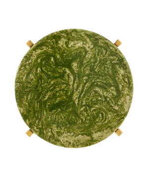 Currey & Company Rina Teal Drinks Table – Elegant Artisan Crafted Design With Stunning Organic Pattern And Metal Frame Natural Composite ,Stainless Steel 4000-0228-currey-company