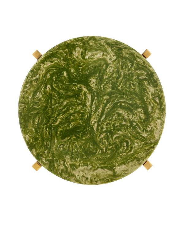 Currey & Company Rina Teal Drinks Table – Elegant Artisan Crafted Design With Stunning Organic Pattern And Metal Frame Natural Composite ,Stainless Steel 4000-0228-currey-company