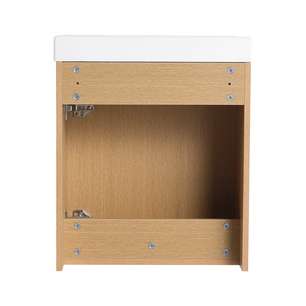 English Elm 18.5" Wall-Mounted Bathroom Vanity With Soft-Close Door & Resin Sink For Coastal Charm & Storage W1972P362136