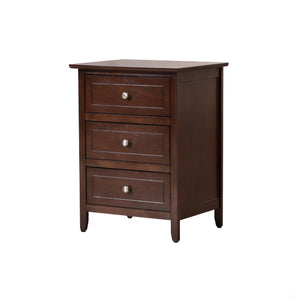 English Elm Charming Transitional Nightstand with Three Spacious Drawers, Durable Particleboard, Versatile Accent Piece Cappuccino 28 L x 22 W x 18 H B078112149
