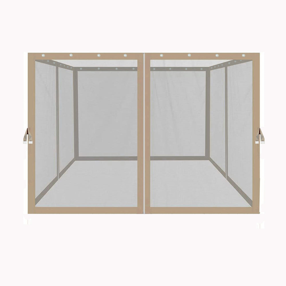 English Elm 10x10 Ft Patio Gazebo Replacement Mesh Enclosure Four Zippered Panels Insect Protection W41968236