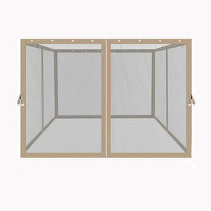 English Elm 10x10 Ft Patio Gazebo Replacement Mesh Enclosure Four Zippered Panels Insect Protection W41968236